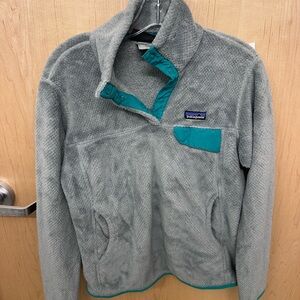 Patagonia re tool Gray Fleece Snap-T Pullover medium